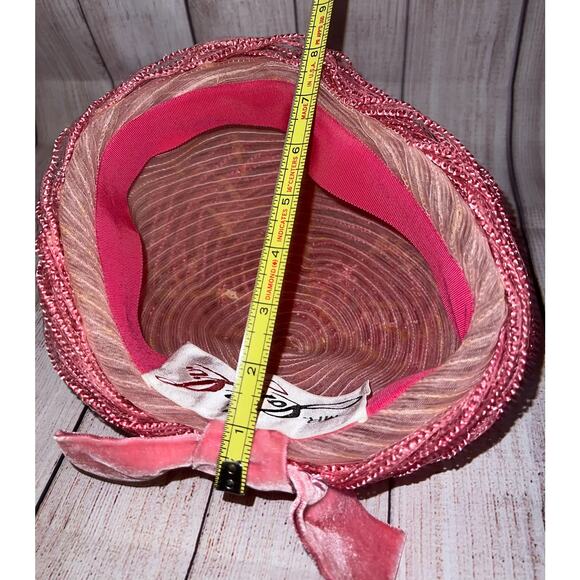 Vintage Mr. John Jr Turban Bow Hat 50s 60s Retro Pinup Pin Up Rockabilly Pink - Picture 11 of 11